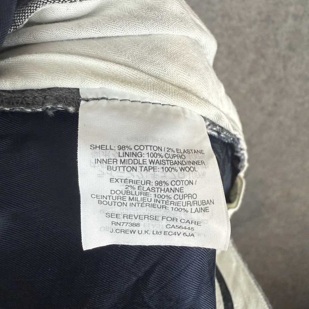 J Crew Pants Mens 36x30 Gray Ludlow Slim Fit Chinos Somelos Cotton Trousers - Picture 7 of 11